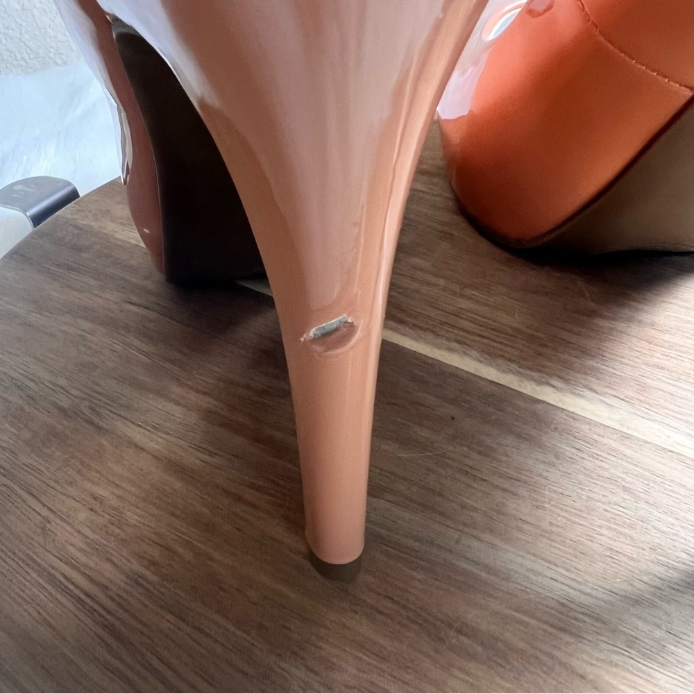 GUESS Rosalie Blush Pink Patent Leather Heels Size 8.5 - Picture 7 of 11